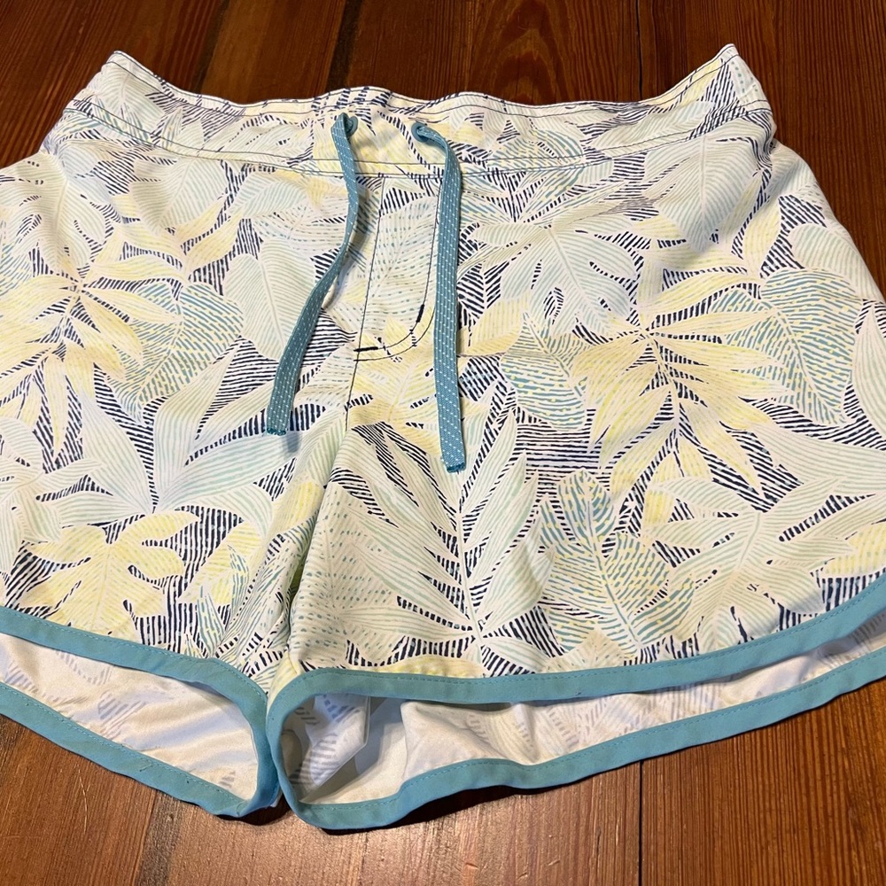COLUMBIA HYBRID SWIM SHORTS LADIES LARGE DRAWSTRING HAWAIIAN THEME